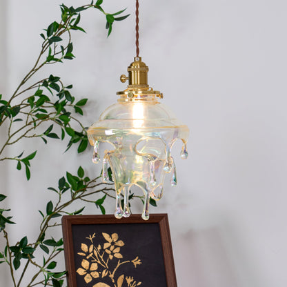 Resin Drip Hanging Lamp for Dining Room & Kitchen | Adjustable Cord Ceiling Fixture | LED or Edison Bulb Compatible | Modern Art Statement P