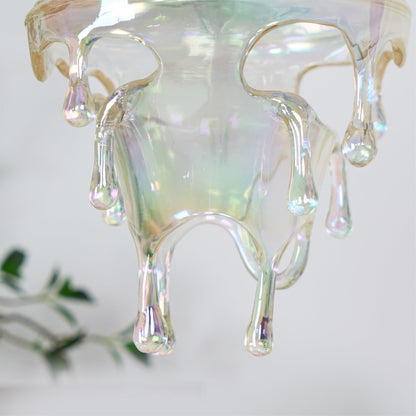 Resin Drip Hanging Lamp for Dining Room & Kitchen | Adjustable Cord Ceiling Fixture | LED or Edison Bulb Compatible | Modern Art Statement P
