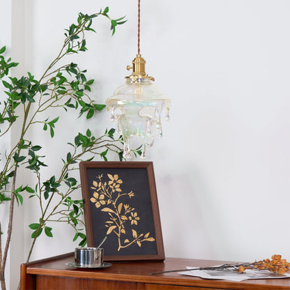 Resin Drip Hanging Lamp for Dining Room & Kitchen | Adjustable Cord Ceiling Fixture | LED or Edison Bulb Compatible | Modern Art Statement P