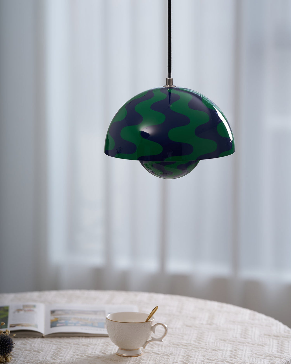 Geometric Aluminum Hanging Fixture 9 Inch Matte Modern Overhead Illumination for Kitchen Dining Room Entry