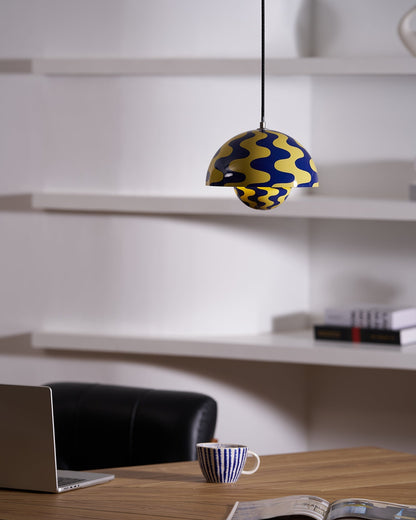 Geometric Aluminum Hanging Fixture 9 Inch Matte Modern Overhead Illumination for Kitchen Dining Room Entry
