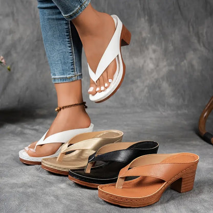 Women's Arch Support Platform Sandals with Contoured Footbed | Comfort Wedge Slides for All-Day Wear | Shock-Absorbing Orthopedic Slippers