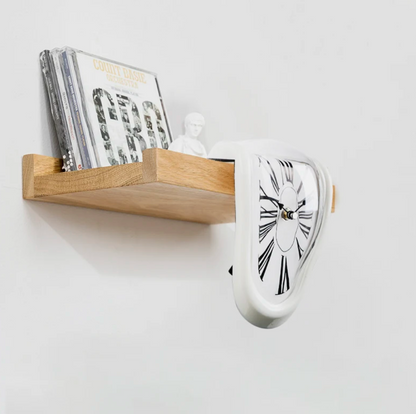 Dali Melting Clock – Surreal Art Timepiece in Gold, Silver, White, and Black