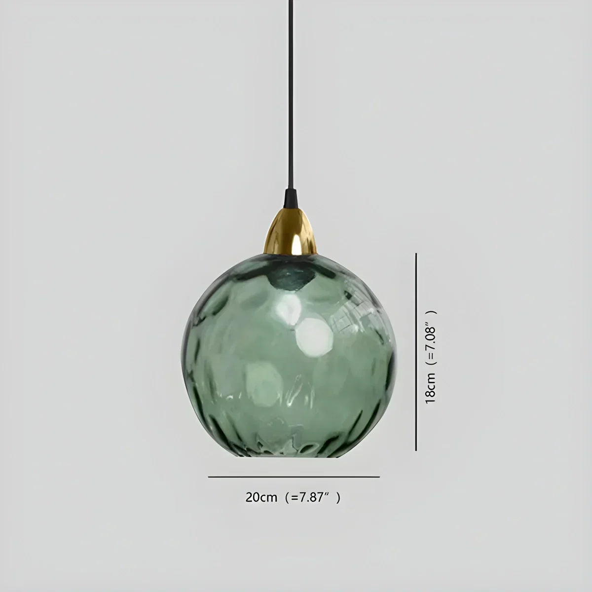 Spherical Glass Ceiling Fixture E26 Socket 8-Inch Gray Shade for Dining Areas Bedrooms Kitchens Adjustable Cord Ambient Fixture
