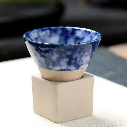 Japanese Ceramic Coffee Cup with Saucer Set – Handcrafted Artisan Glaze Design for Espresso, Tea & Hot Beverages – Heat-Retaining