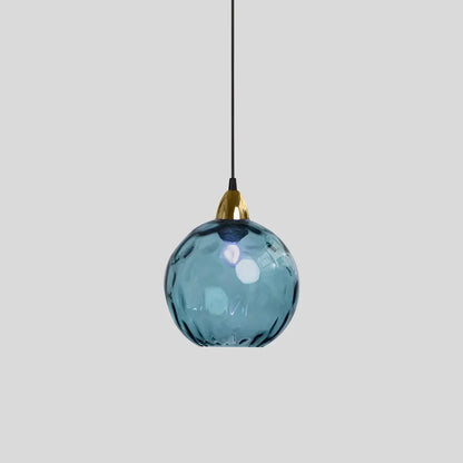 Spherical Glass Ceiling Fixture E26 Socket 8-Inch Gray Shade for Dining Areas Bedrooms Kitchens Adjustable Cord Ambient Fixture