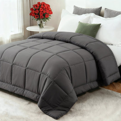 Confort acogedor | Edredón de plumón para todas las estaciones con relleno de fibra ultrasuave | Diseño transpirable para dormir bien todo el año