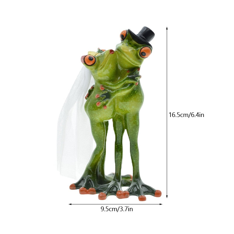 Decorative Resin Frog Sculpture for Home and Office - Unique Design, Durable Material