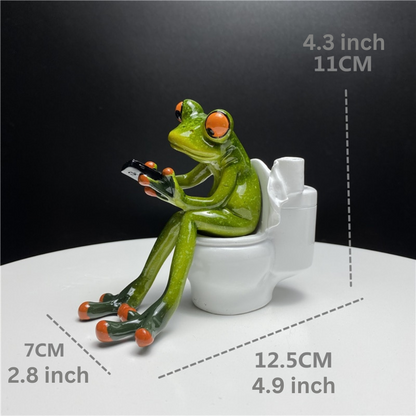 Decorative Resin Frog Sculpture for Home and Office - Unique Design, Durable Material