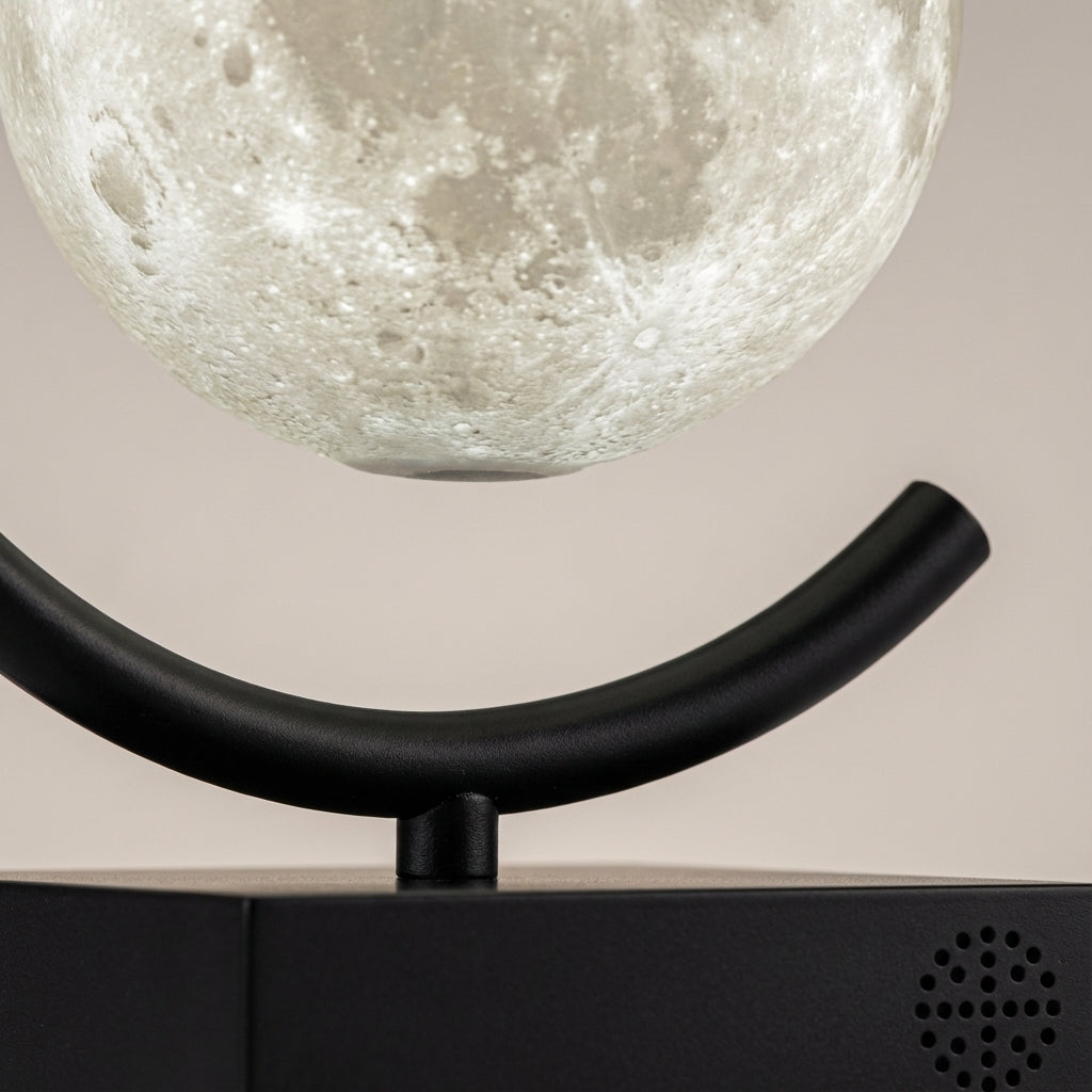 Floating Lunar Globe LED Accent Light with Magnetic Levitation Stand for Bedroom Nightstand Study Desk Living Room Astronomy Space Theme Dec