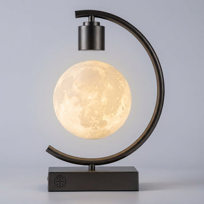 Floating Lunar Globe LED Accent Light with Magnetic Levitation Stand for Bedroom Nightstand Study Desk Living Room Astronomy Space Theme Dec