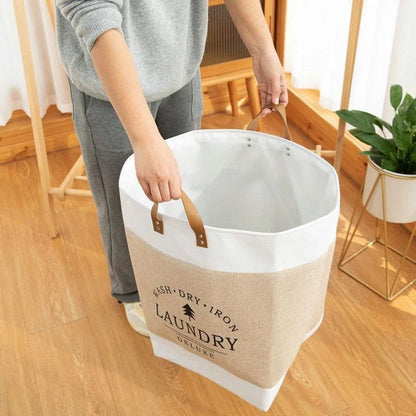Deluxe Laundry Basket - Durable Microfibre, Collapsible Design