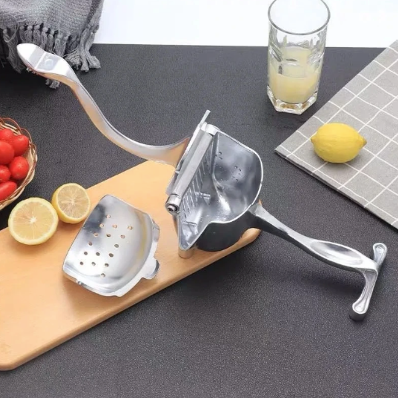 Heavy-Duty Manual Citrus Juicer Press – Aluminum Lever Squeezer for Oranges, Lemons & Limes – Easy Hand-Held Fresh Juice Extractor for