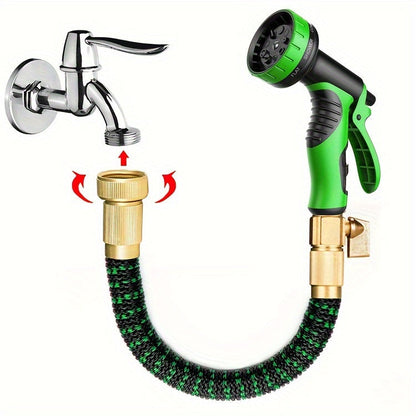 Expandable Garden Hose with Spray Nozzle for Lawn Watering & Car Wash | Lightweight Flexible Water Hose for Yard Irrigation & Outdoor