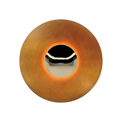 Round Iron LED Wall Sconce 16 in Diameter Ambient Light Fixture Hallway Bedroom Living Room Contemporary Circle Mount