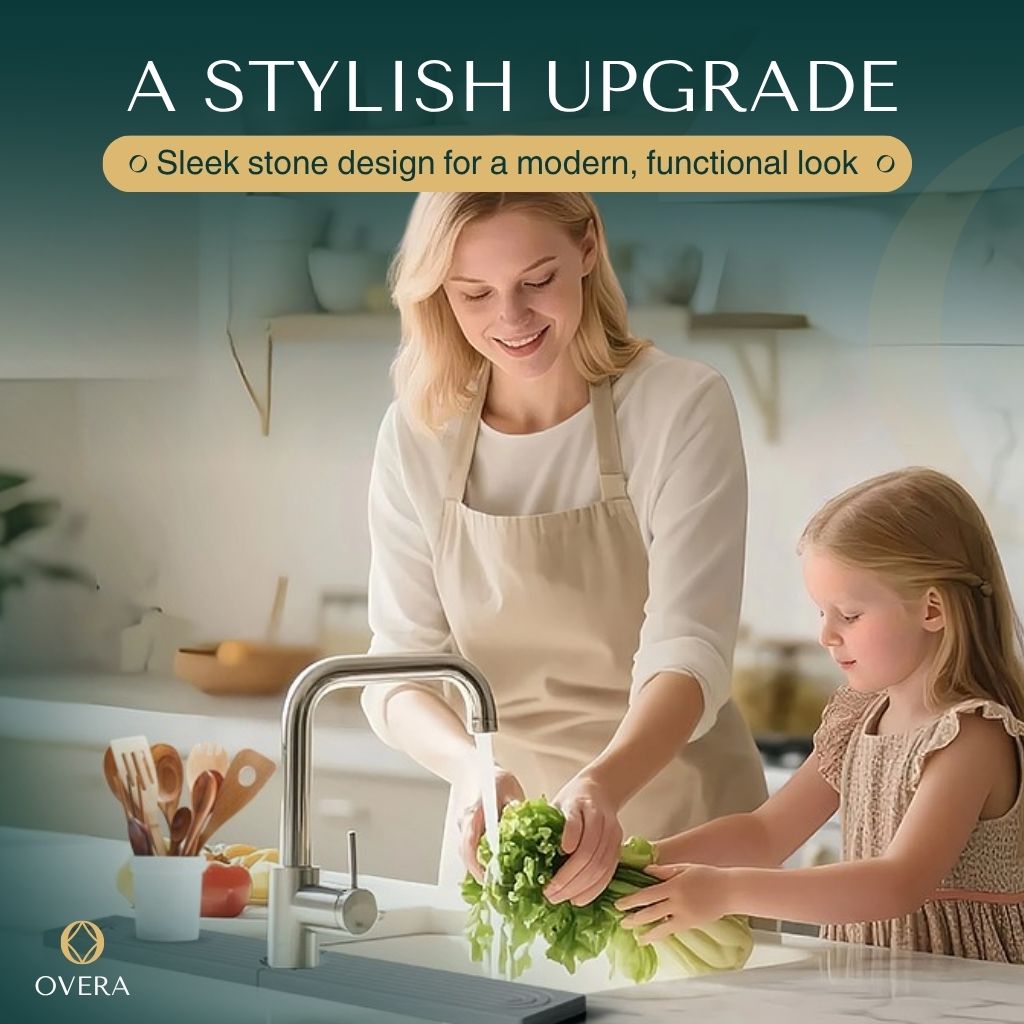 Diatomite Sink Mat | Super-Absorbent Kitchen Sink Protector with Stylish Design | Instant Spill Cleanup for Dry Counters