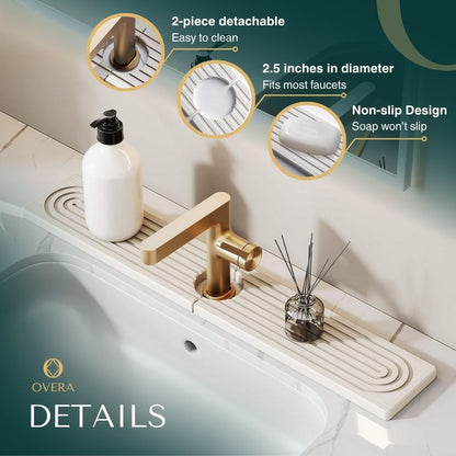 Diatomite Sink Mat | Super-Absorbent Kitchen Sink Protector with Stylish Design | Instant Spill Cleanup for Dry Counters