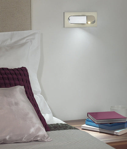 Pivoting LED Bedside Sconce with Push-Button Control for Focused Night Reading in Compact Spaces