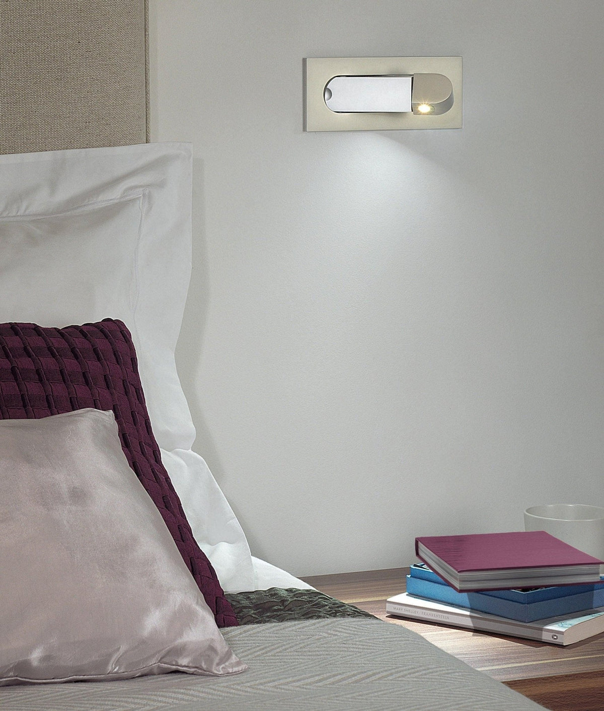 Adjustable LED Bedside Reading Light Wall Mount with Push Button Control – Space-Saving Swing Arm Design in Multiple Finishes