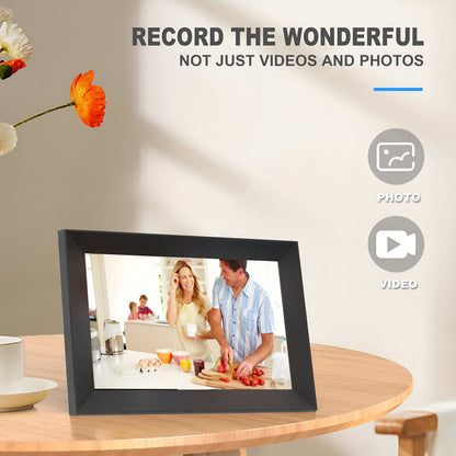 Marco de fotos digital WiFi con pantalla táctil HD | Compartir fotos al instante para recuerdos en familia