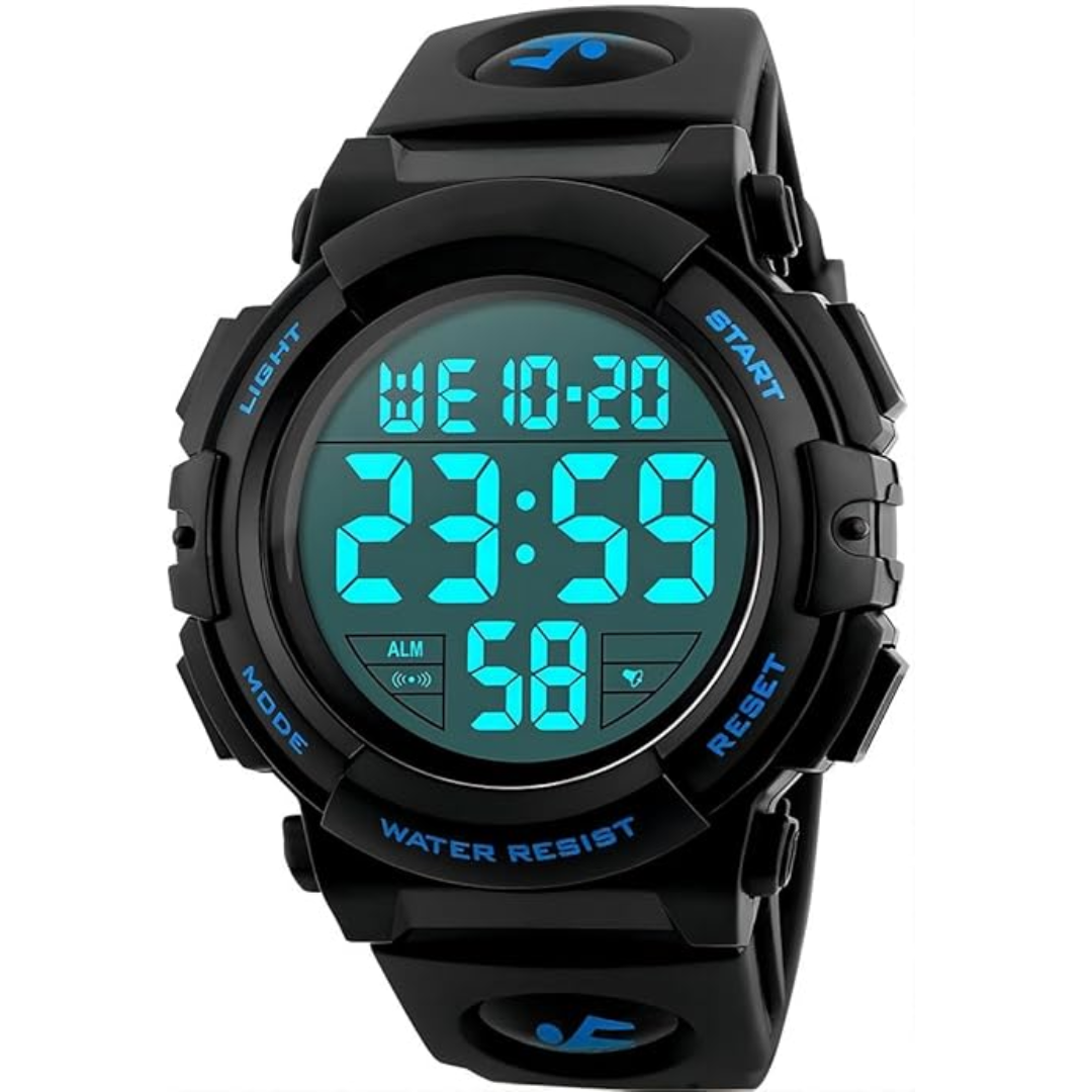 Reloj deportivo digital | Diseño resistente al agua con pantalla LED grande | Durabilidad de grado militar para aventuras al aire libre
