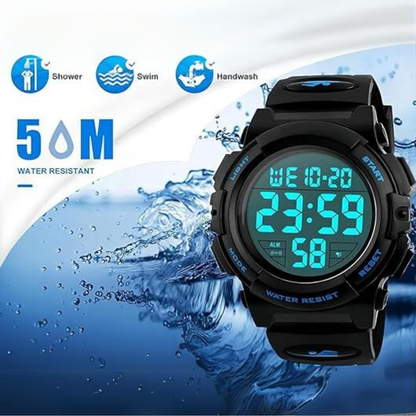 Reloj deportivo digital | Diseño resistente al agua con pantalla LED grande | Durabilidad de grado militar para aventuras al aire libre