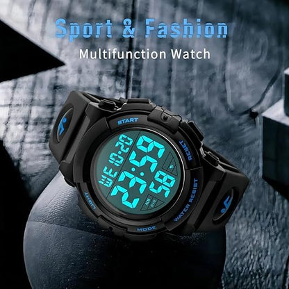 Reloj deportivo digital | Diseño resistente al agua con pantalla LED grande | Durabilidad de grado militar para aventuras al aire libre