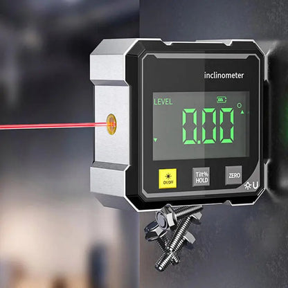 Laser Angle Finder with Magnetic Base ±0.2° Precision Digital Level Gauge Inclinometer Bevel Tool for Carpentry Metalwork Renovations