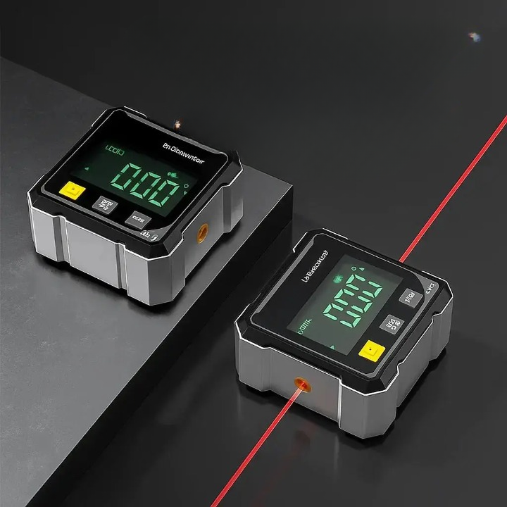 Laser Angle Finder with Magnetic Base ±0.2° Precision Digital Level Gauge Inclinometer Bevel Tool for Carpentry Metalwork Renovations
