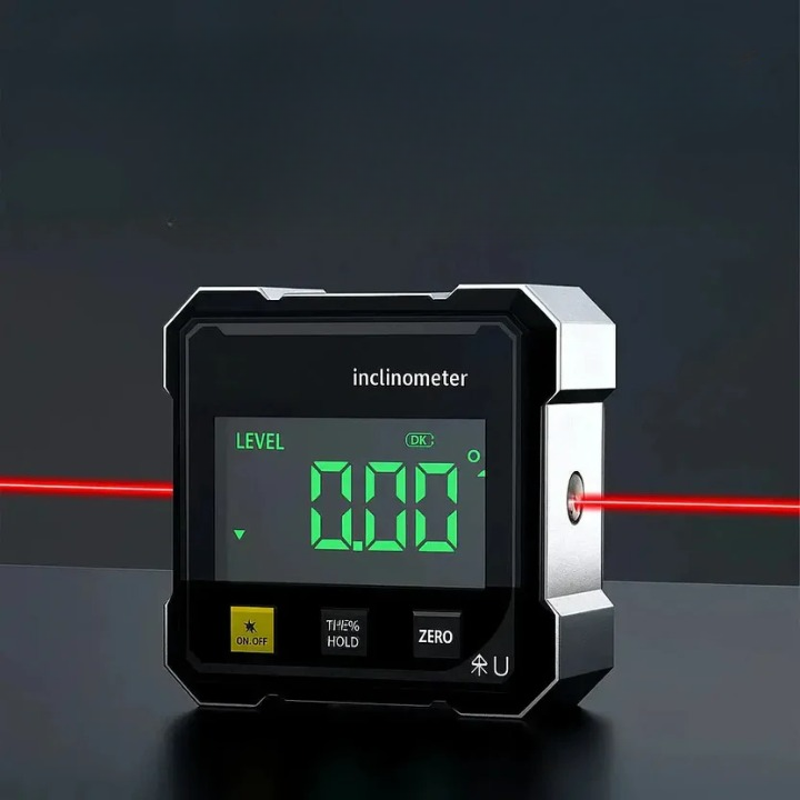 Laser Angle Finder with Magnetic Base ±0.2° Precision Digital Level Gauge Inclinometer Bevel Tool for Carpentry Metalwork Renovations
