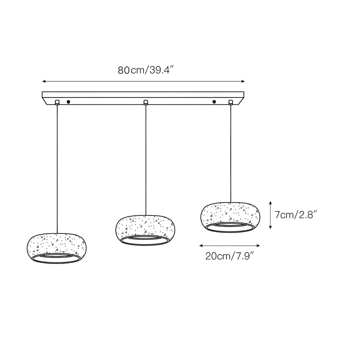 Stone Hanging Lamp 8-Inch Round Natural Travertine Shade Adjustable Drop Cord Ceiling Fixture for Kitchen Island Dining Table Room Modern Or