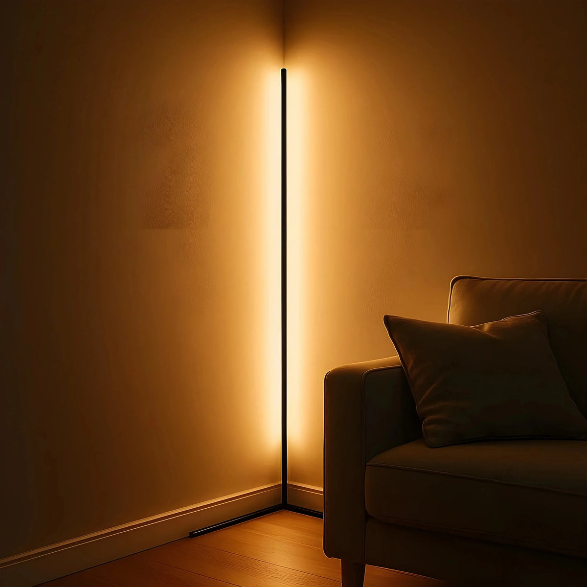 Dimmable Corner Floor Lamp with Remote Control – LED Mood Light for Living Room, Bedroom & Home Office – 3 Color Temperatures