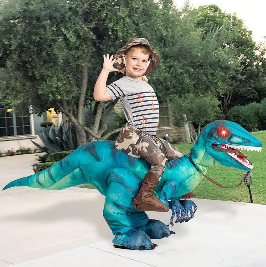 Halloween Costume for Adults and Kids, Inflatable Dinosaur Costume for Men and Women, Funny Blow Up Costume for Party