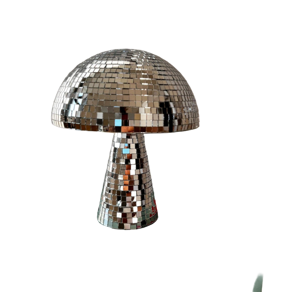 Disco Ball Mushroom Lamp Retro LED Reflective Light for Parties Bedrooms Living Rooms Home Decor Tabletop Accent Piece