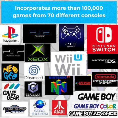 Retro Gaming Cassette | 110,000 Games with Plug and Play Convenience | Multi-Platform Emulator for Nostalgic Fun