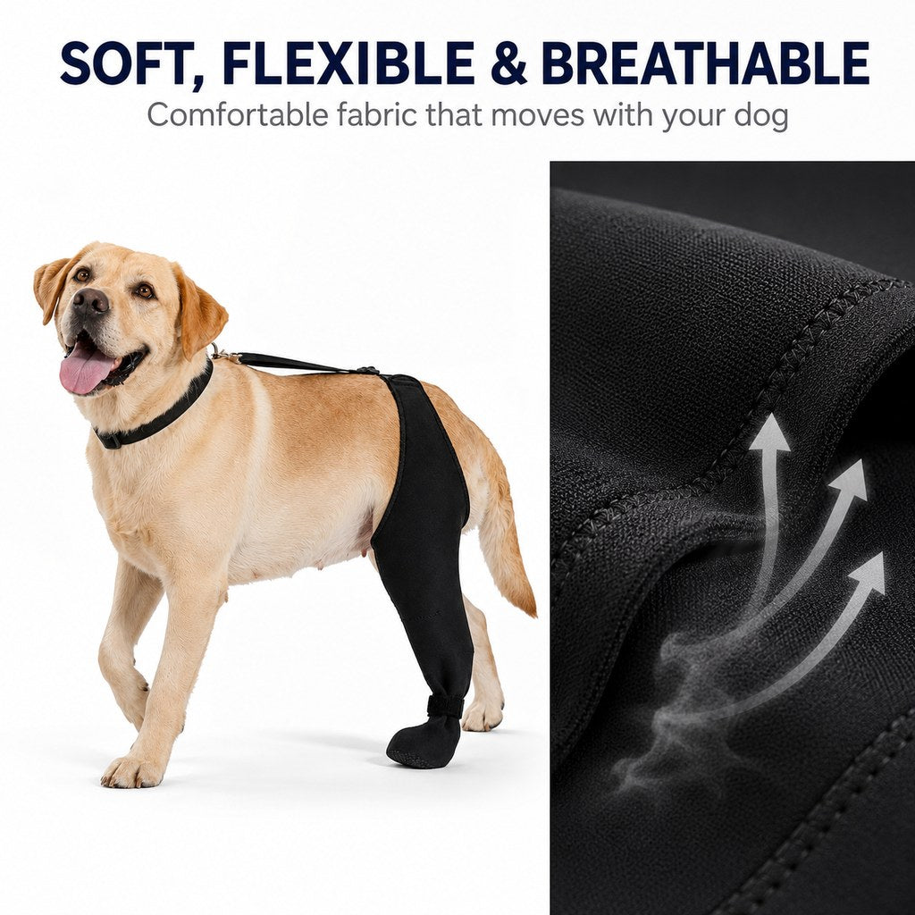Funda de recuperación ajustable para pata trasera de perro (cubre pata cerrado)