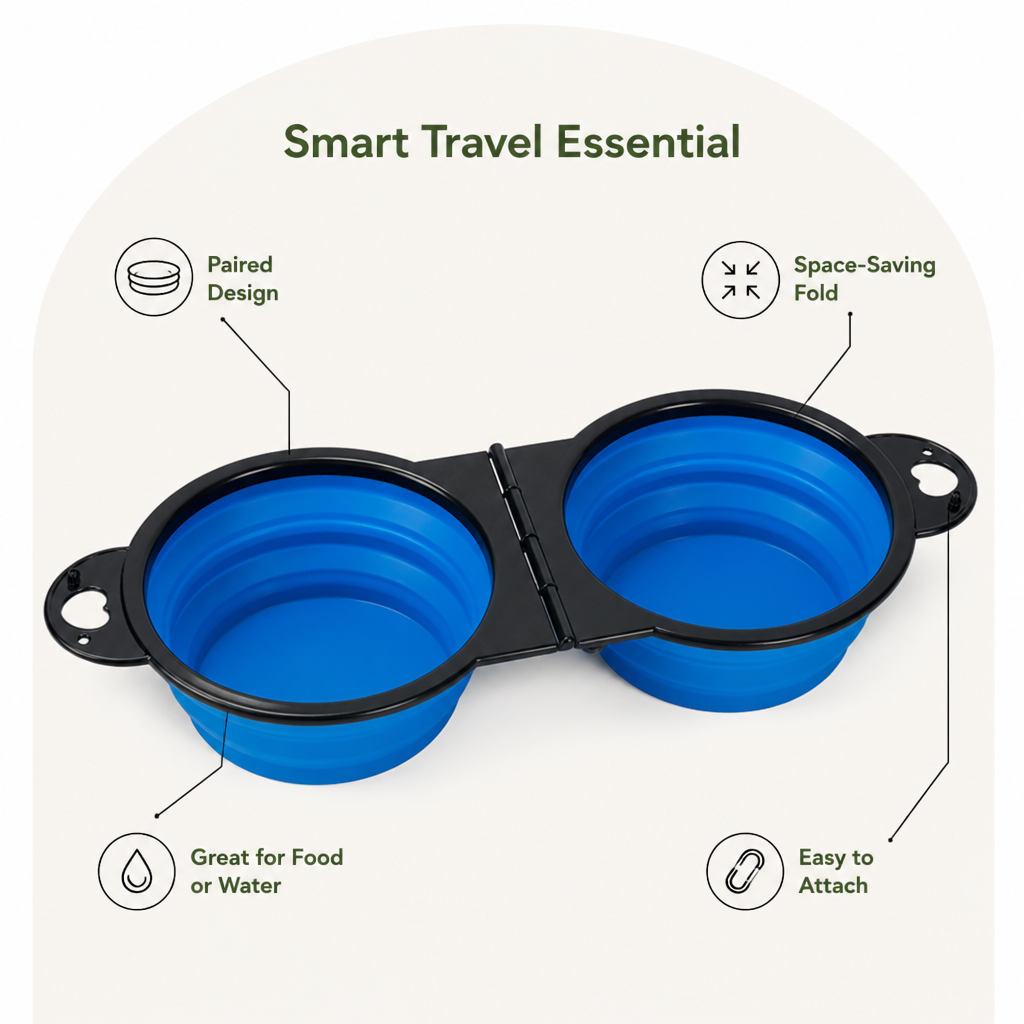 Ortekor 2-In-1 Collapsible Travel Bowl (Hangable)