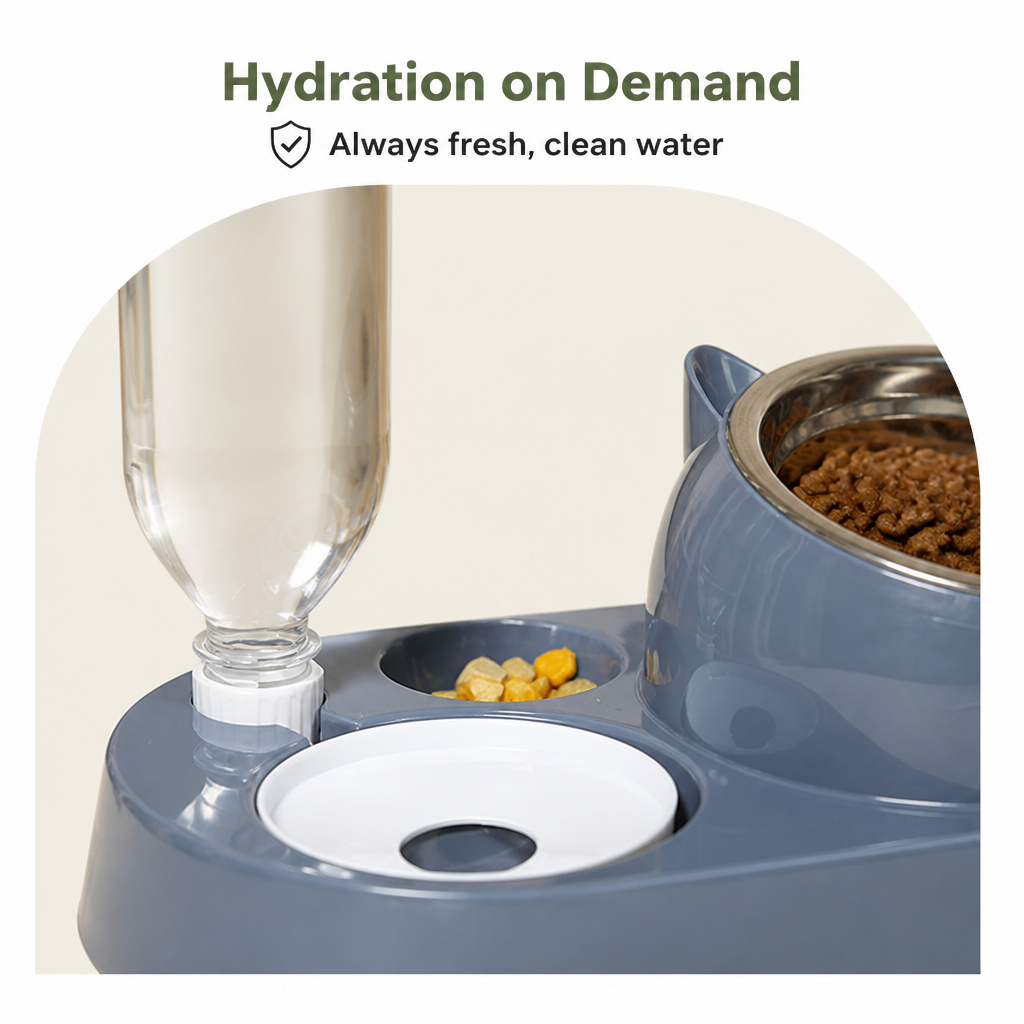 Ortekor 2-in-1 Feeder & Waterer Pet Bowl (Partitioned Tank)