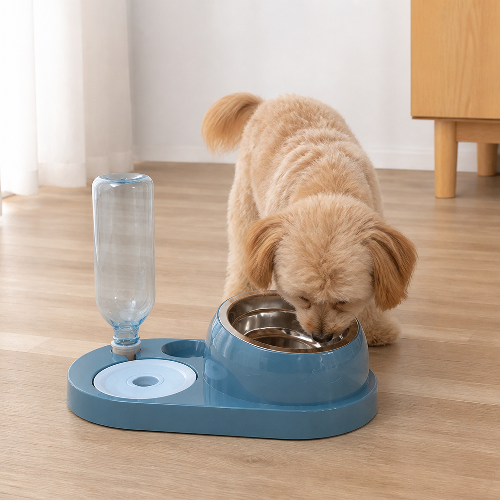 Ortekor 2-in-1 Feeder & Waterer Pet Bowl (Partitioned Tank)