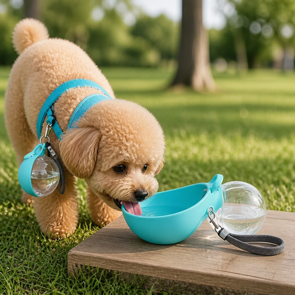Ortekor 2-in-1 Leak-Proof Dog Water Bottle (Foldable Silicone Bowl)