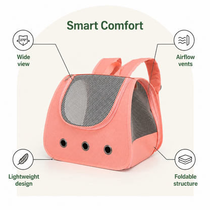 Ortekor 270° Panoramic Window Foldable Lightweight Pet Backpack