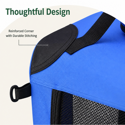 Ortekor 3-Door Foldable Soft-Sided Travel Carrier (Removable Mat)