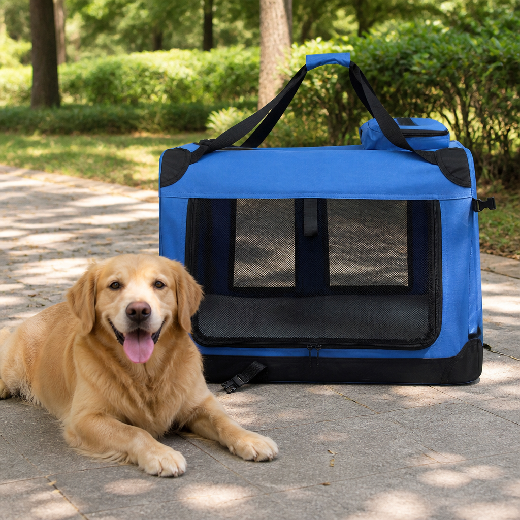Ortekor 3-Door Foldable Soft-Sided Travel Carrier (Removable Mat)