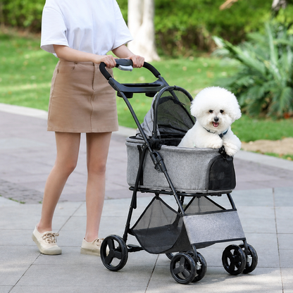 Ortekor 3-in-1 Waterproof & All-Terrain Pet Stroller (Removable Carrier)