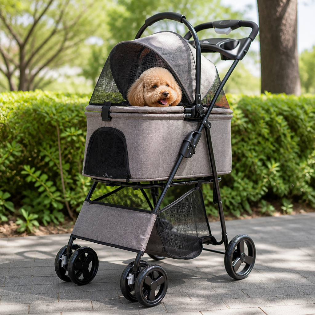 Ortekor 3-in-1 Waterproof & All-Terrain Pet Stroller (Removable Carrier)