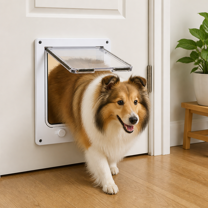 Ortekor 4-Way Locking & Self-Closing Pet Door