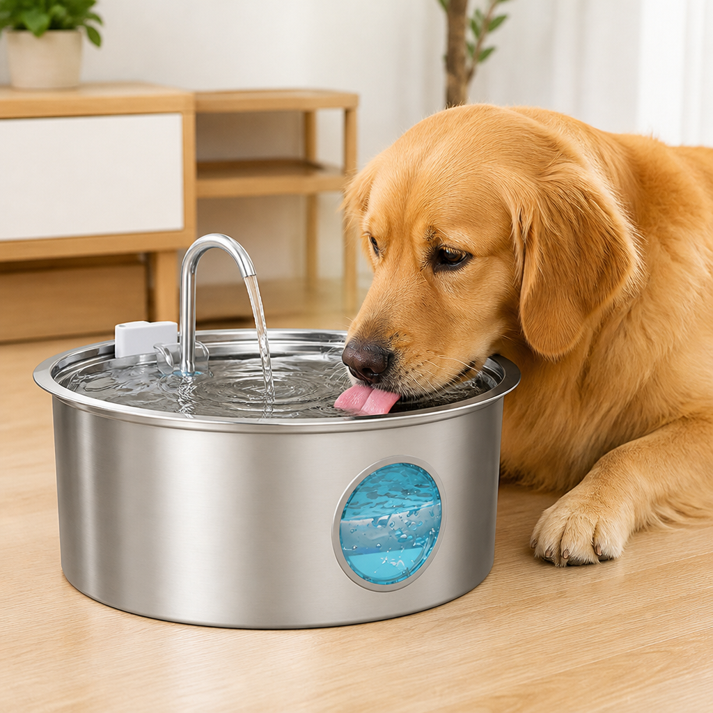 Ortekor 7L Stainless Steel & Filtered Pet Water Fountain