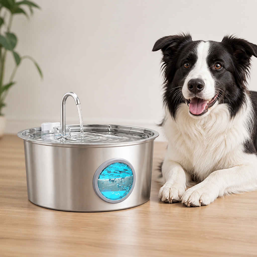Ortekor 7L Stainless Steel & Filtered Pet Water Fountain