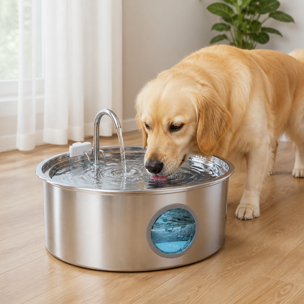 Ortekor 7L Stainless Steel & Filtered Pet Water Fountain