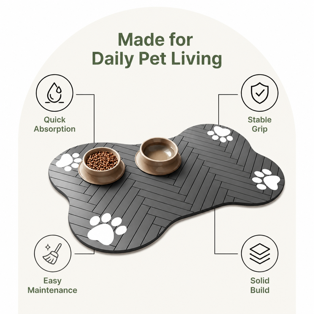 Ortekor Absorbent Diatom Mud & Non-Slip Pet Mat (Special Shape)